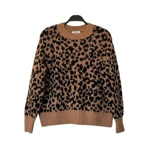 Old Navy Long Sleeve Cheetah Print Mock Neck Brown Black Sweater NWT Size XS